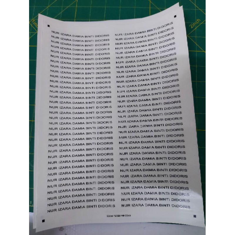 stiker nama (transparent) | Shopee Malaysia