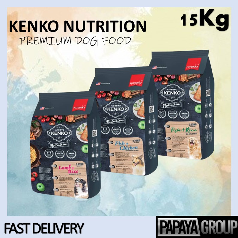 Kitomo Kenko Adult Dog Dry Food 15KG ( 3.75KG x 4packs ) ( Fish ...