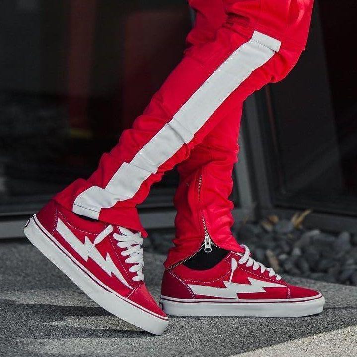 Lightning bolt outlet vans red