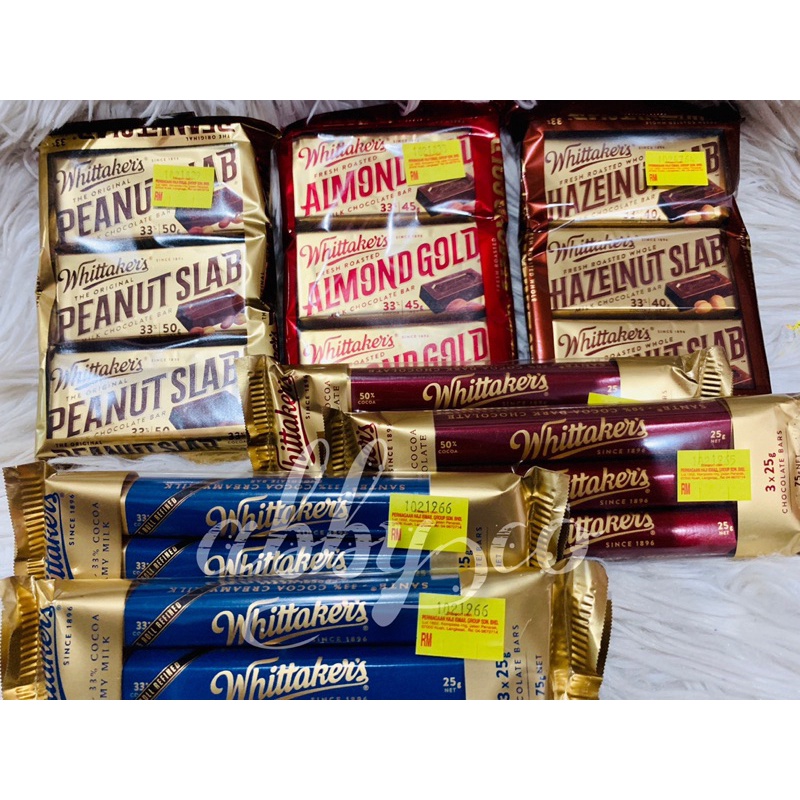 COKLAT LANGKAWI WHITTAKERS ALMOND GOLD / PEANUT SLAB 150g AND 75g ...