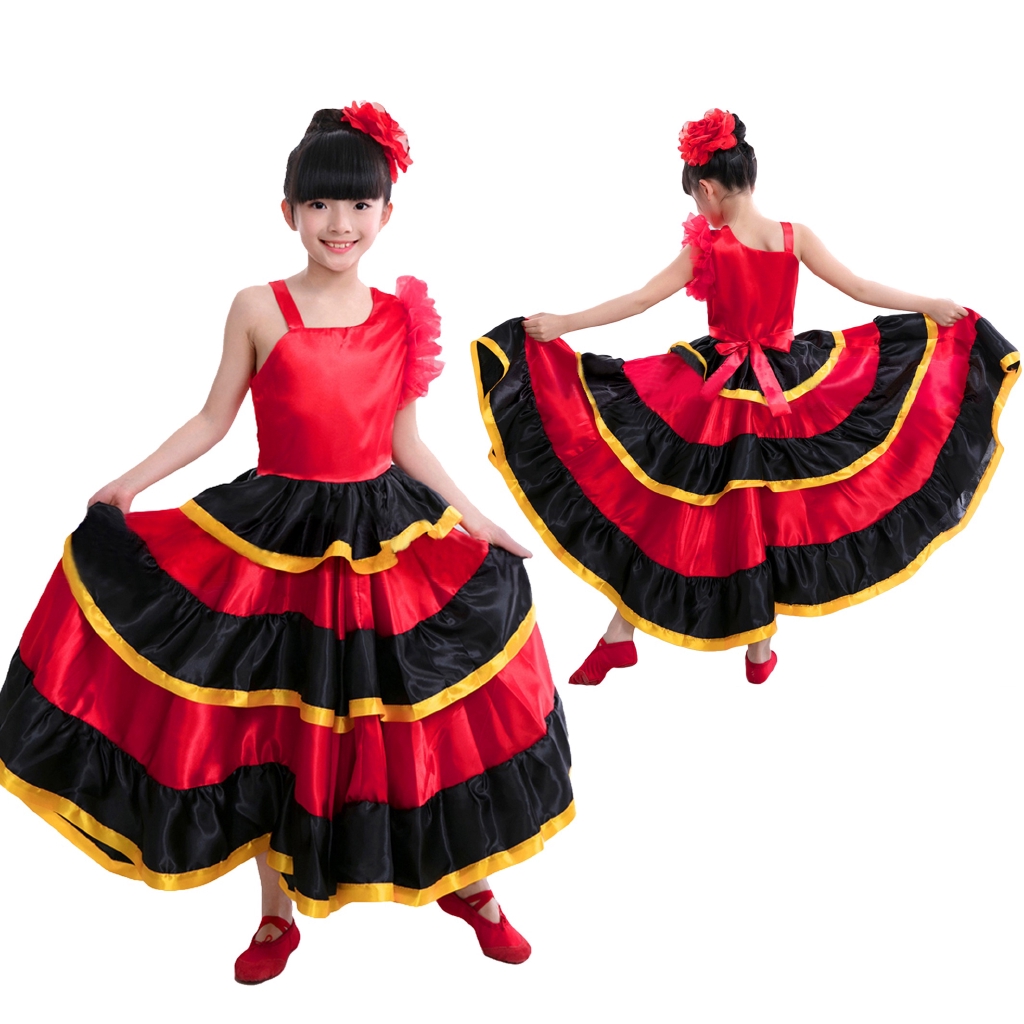 Folat - Spanish Flamenco Dress for Girls - Size: M 