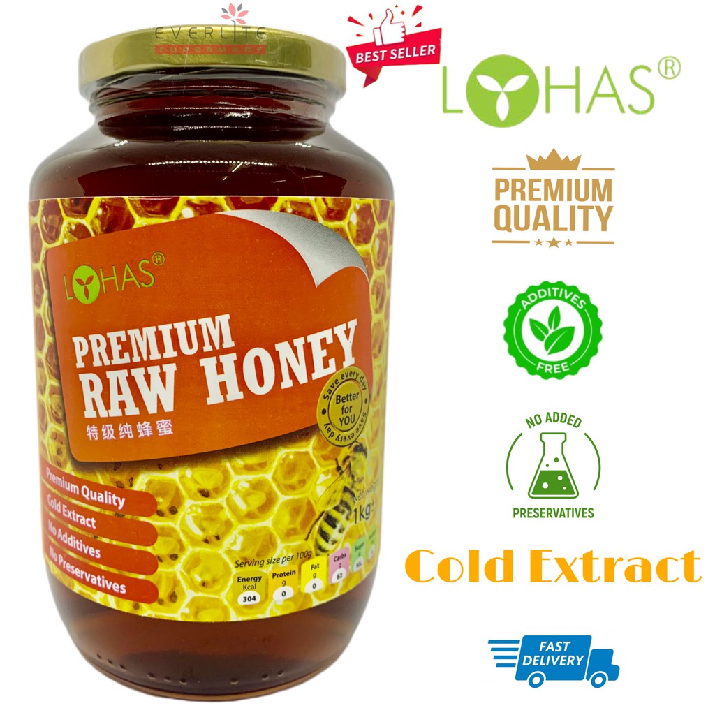 LOHAS Premium Raw Honey 1kg Expiry date Nov 2027 , MHPNatural Raw