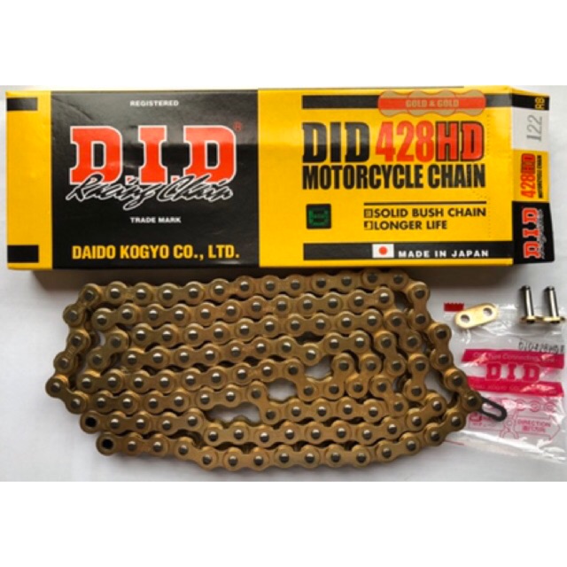 DID 428 HD Heavy Duty Gold Drive Chain – 112 Links For Motorcycles