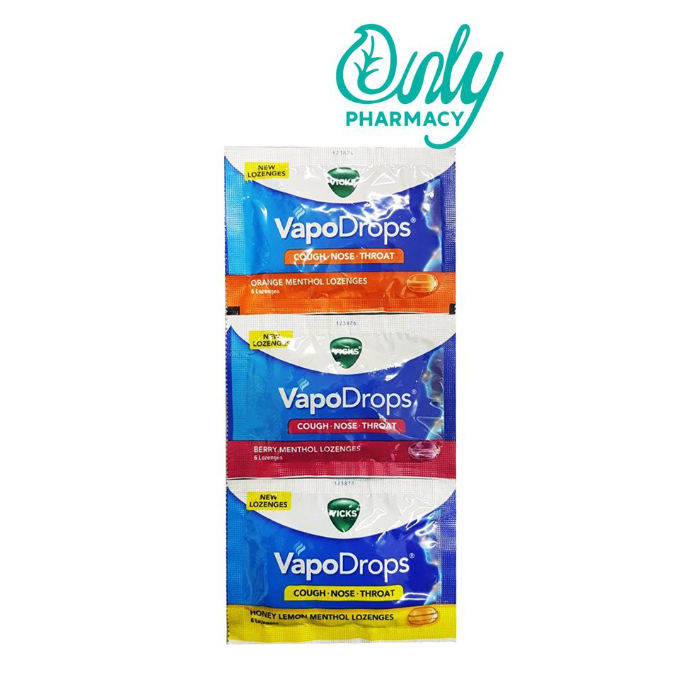 Vicks Vapodrops Cough Nose Throat Menthol Lozenges S Berry Honey Lemon Orange Shopee Malaysia