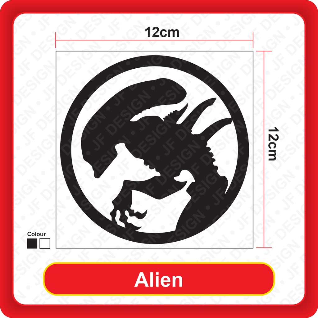 Quality Car Sticker Alien [12cm x 12cm][5.5cm x 5.5cm][Sticker Cutting ...
