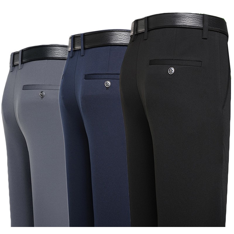 Men s formal office pants men s elastic elastic casual trousers business men Shopee Malaysia