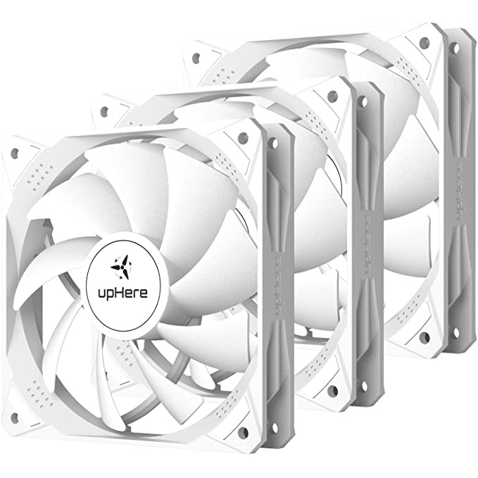 upHere 120mm White Case Fan PWM 4Pin High Airflow Long Life for ...