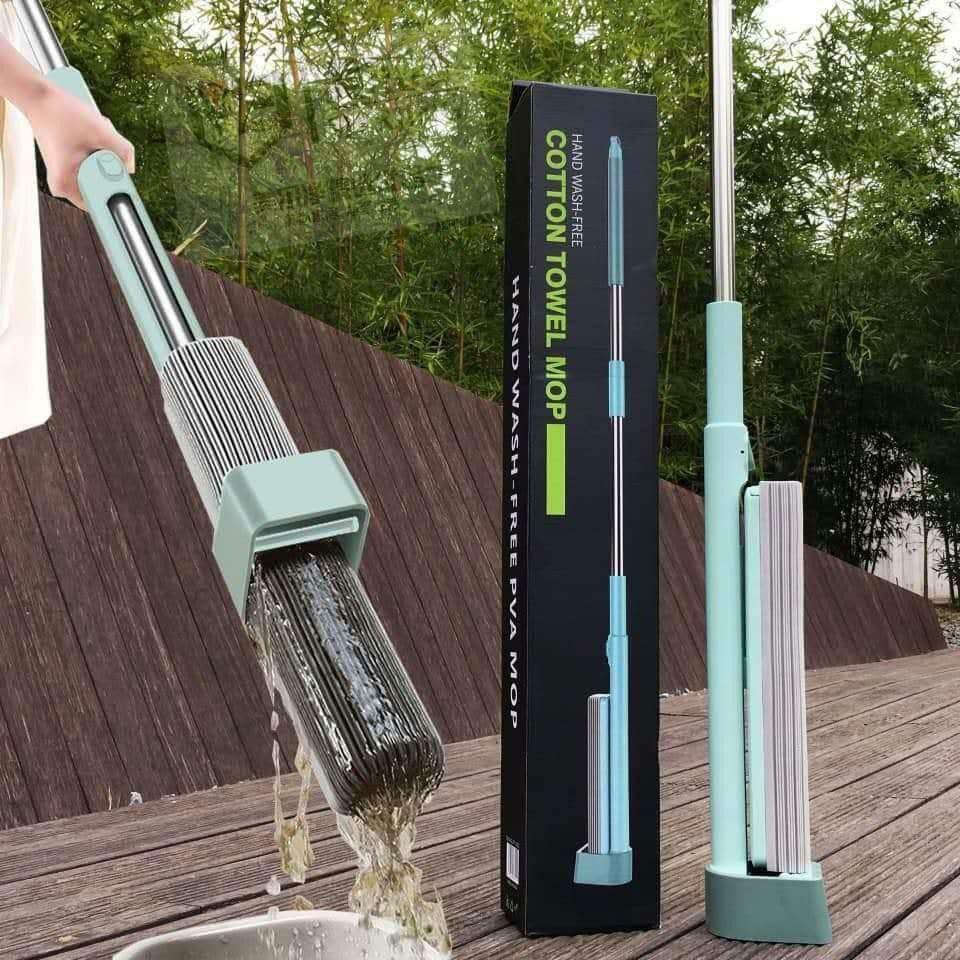 🌹READY STOCK🌹 COTTON HAND WASHING MOP Easy Self Wring 360 Spin Mop lazy ...