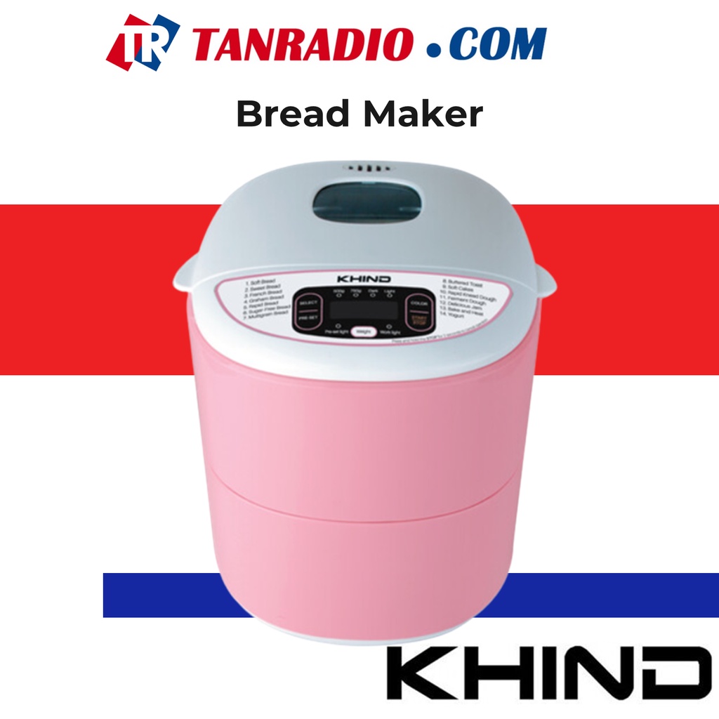 Khind Bread Maker 14 Preset Menus Ceramic Coated Barrel BM750 (750gram ...
