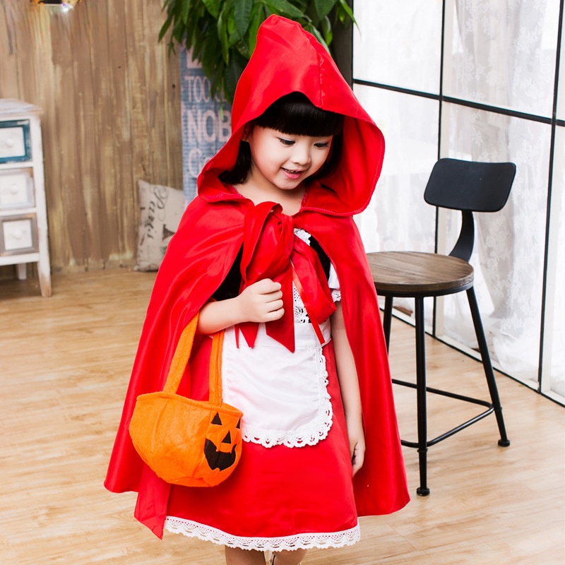 2022 Little Red Riding Hood Cosplay Costume for Kids Dress Girls Fancy Dress Children Party Halloween Carnival Fantasia Party Shopee Malaysia