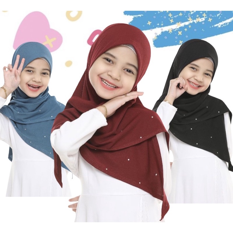 Tudung Budak Raya bawal lazy kids tudung budak perempuan raya Ironless ...