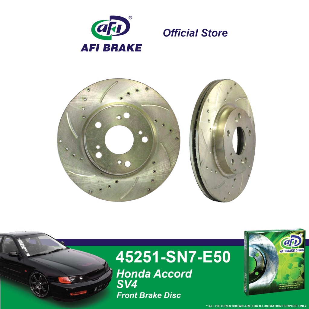 Afi Brake Front Disc Rotor Honda Accord SV4 45251SN7E50 (1 set