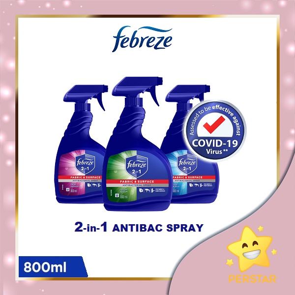Febreze 2in1 Antibacterial Disinfectant Spray 800ML ( kills up to 99.