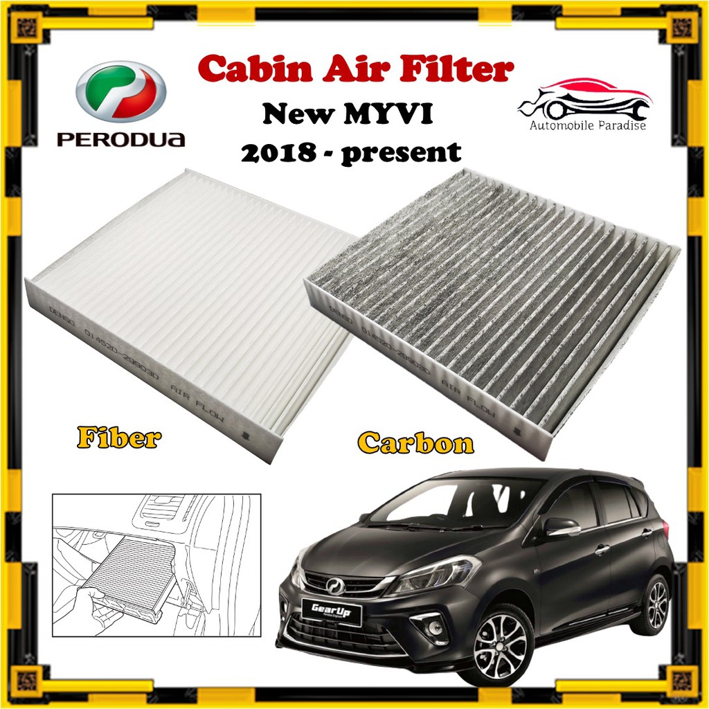 Perodua Myvi Cabin Air Filter Fiber or Carbon ( OEM Fitting 145520
