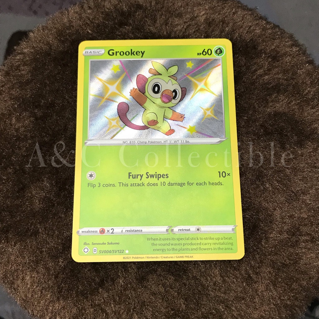 shiny grookey pokemon card Pokemon - McDonalds - 25th Anniversary Collection - Grookey - 8/25 main image 1