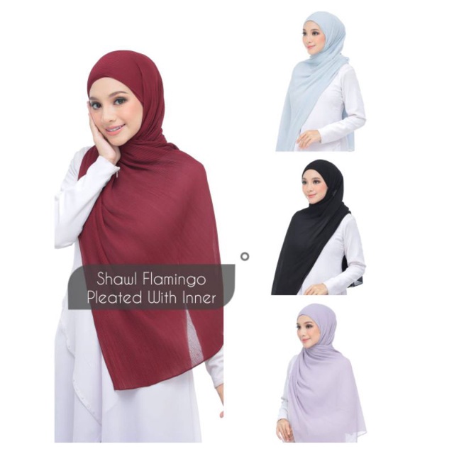 shawl flamingo pleated