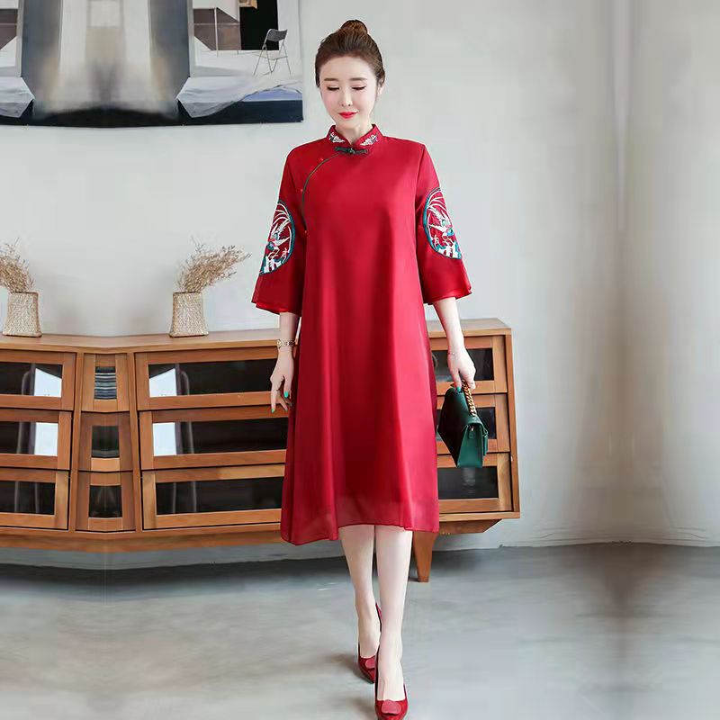 Loose hot sale cheongsam dress