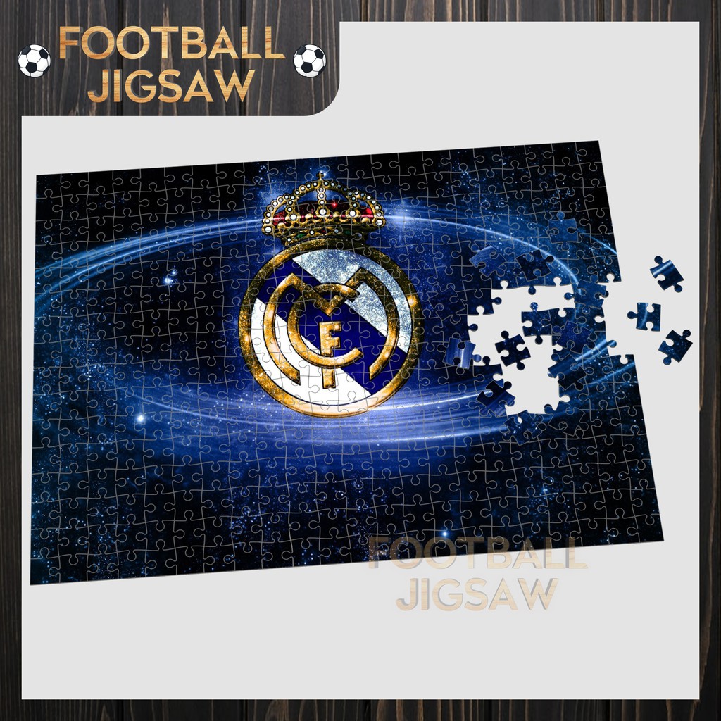 Export WOODEN] Jigsaw real madrid cf logo puzzle, 300-500 pieces