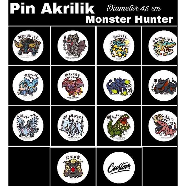 Monster Hunter Series Pin (Can Request Image) | Shopee Malaysia