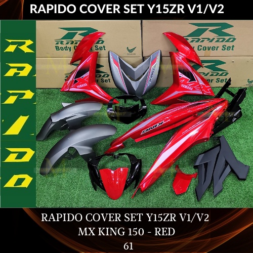 RAPIDO COVER SET Y15ZR V1/V2 MX KING150(10) RED (STICKER TANAM