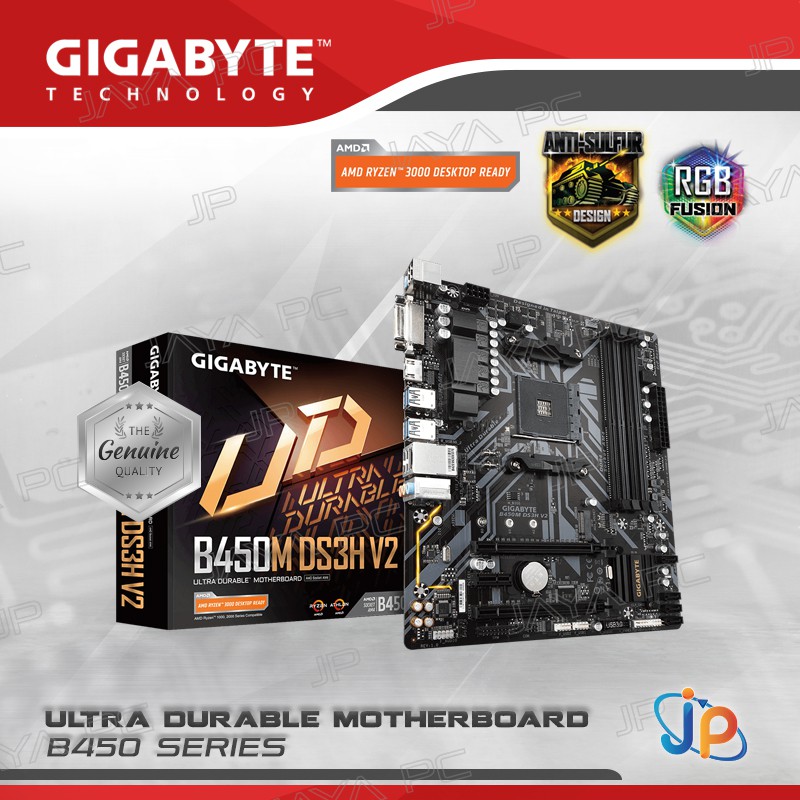 Gigabyte B450M DS3H V2 Motherboard (AM4, AMD, B450, DDR4, USB3.1 ...