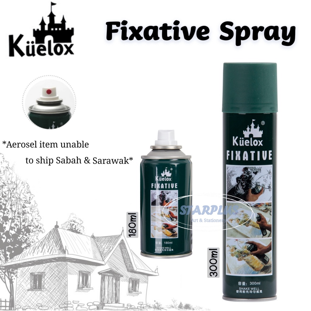 Protect your Arts and Drawings with Kuelox Fixative Spray 180ml to protect  your Pencil Drawings , Charcoal Drawings and pastel drawings - Canvas Glue