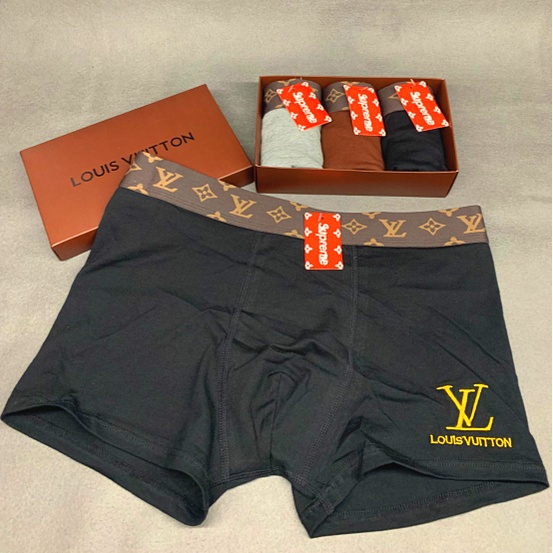 Men's Louis Vuitton Underwear Boxer 3pcs Pack - Lagmall Online