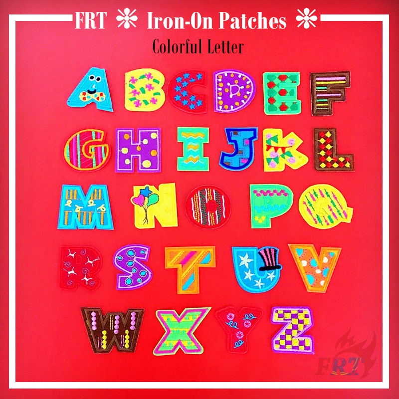 ☸ Colorful Letter Patch ☸ 1Pc Diy Sew On Iron On Badges Patches Apparel ...