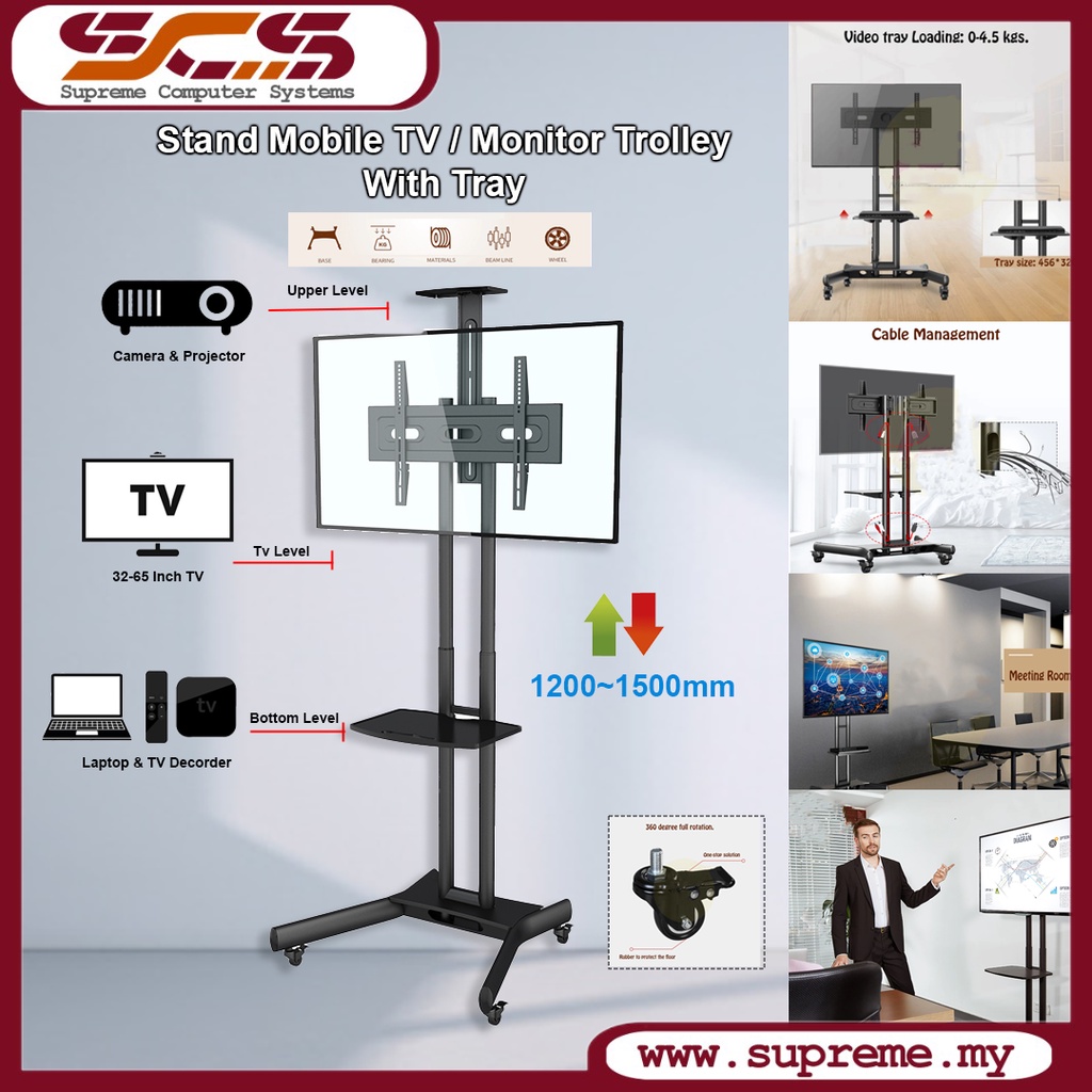 Premium TV Stand / Monitor Trolley Stand / Monitor Stand / Smart