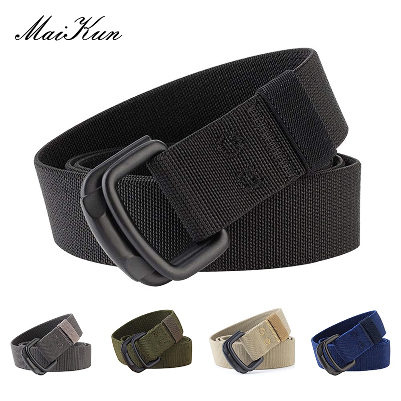 BESTA Battler Heavy-Duty Nylon Elastic Belt For Men - Rugged Stretch Belt With Metal Buckle
