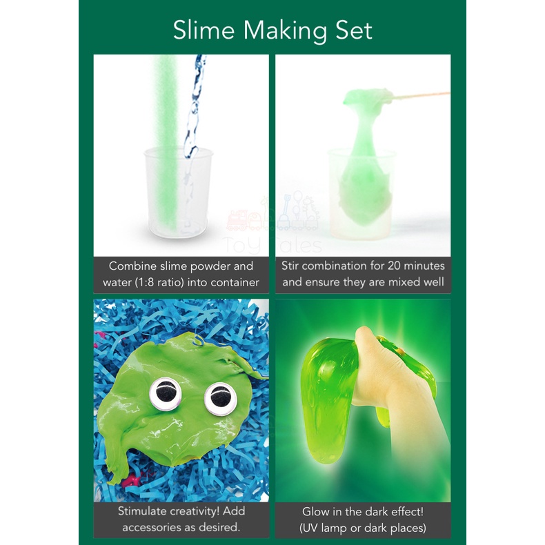KIDS SLIME MAKING Science EXPERIMENT KIT Glow in the Dark [ DIY Plaster ...