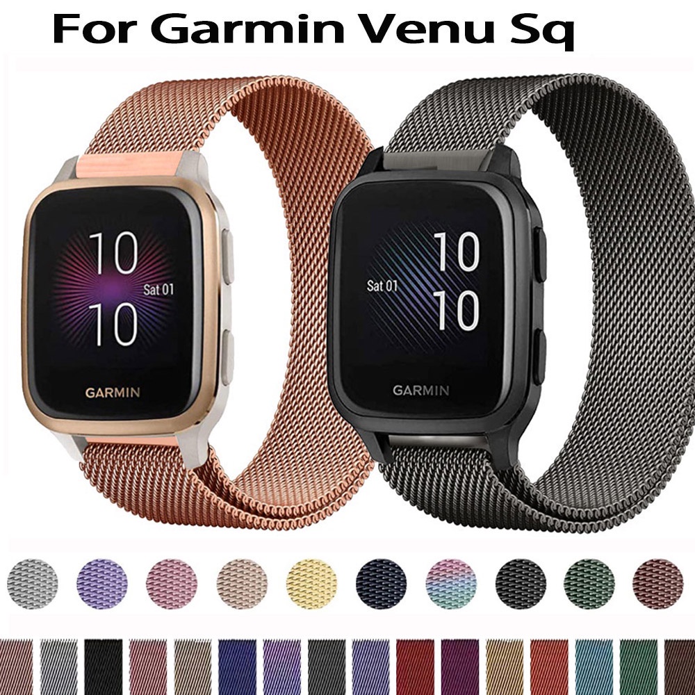 Cinturino Silicone 20mm Per Garmin Venu Sq, Vivoactive - Tè Al Latte, Uomo/Donna - Foto 3