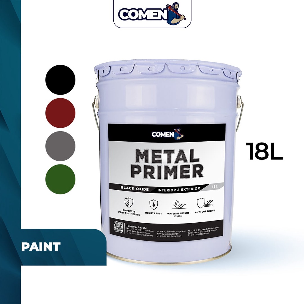 COMEN Metal Primer Oxide Paint 18 Liter Metal Anti Rust Undercoat Paint