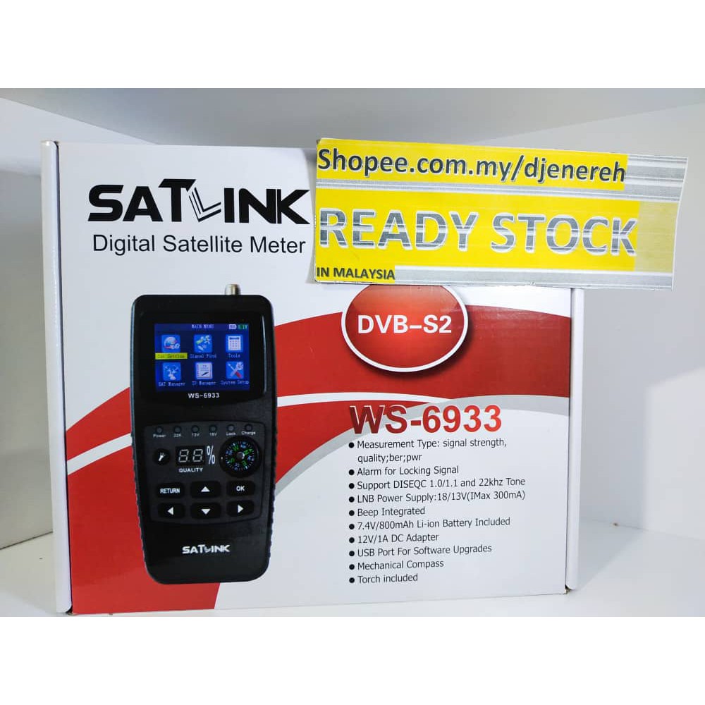READY STOCK Satlink WS 6933 Digital Meter Satfinder DVB-S2 Signal ...