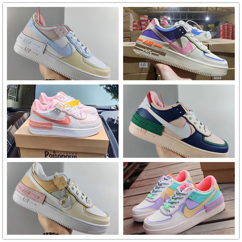 KIKI Nike Air Force 1 Shadow Pastel Multi Inspired Shopee Malaysia