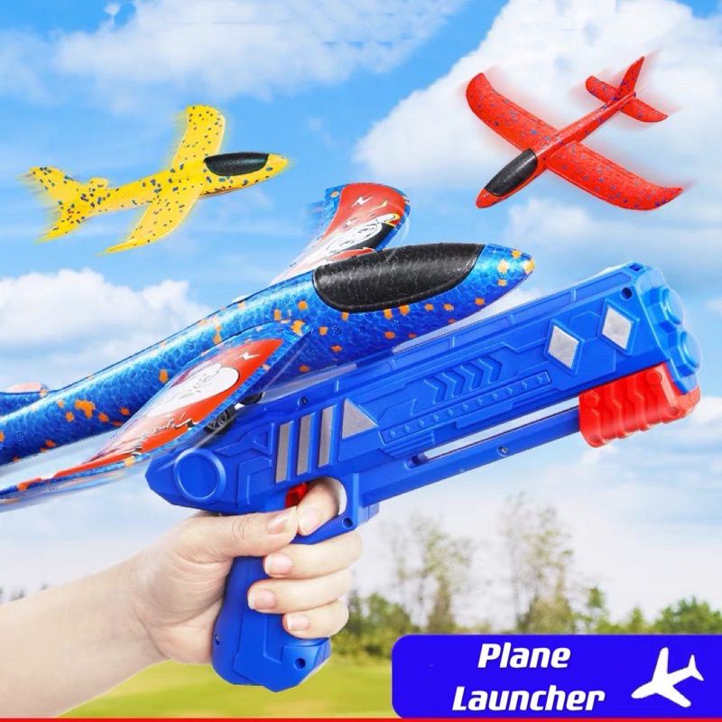 (Random Color)49cm Larger Foam Airplane Glinder Toy Plane Launcher ...