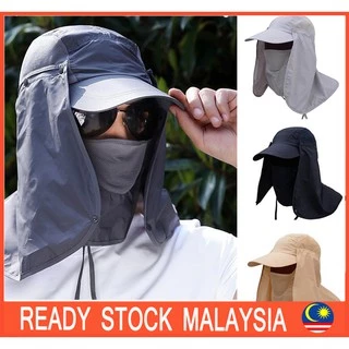 Men Fishing Visor Hat UV Protection Face Neck Outdoor Hiking Cover