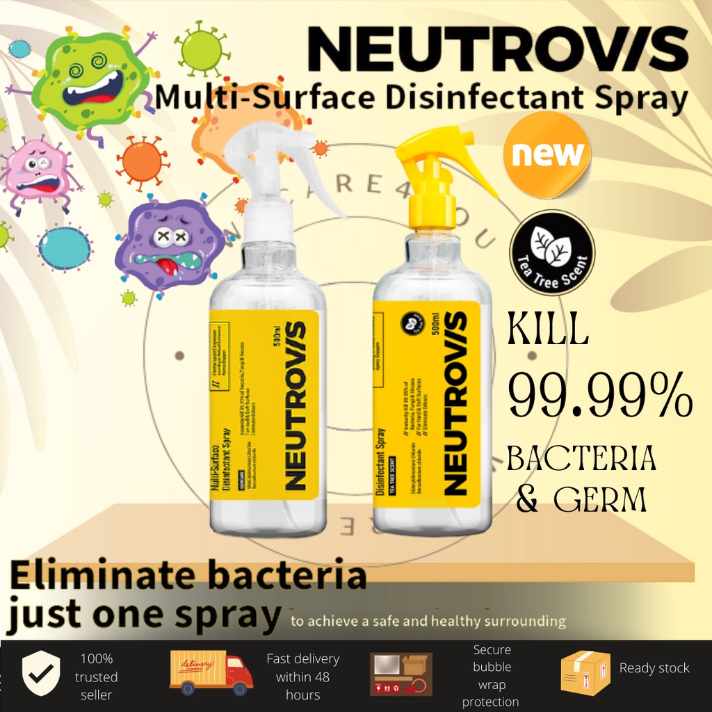 NEUTROVIS MultiSurface Disinfectant Spray 500ml Kill 99.9 Bacteria and Germ READY STOCK