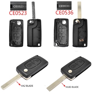 CE0536 Flip key shell 3 button middle trunk VA2/HU83 blade for