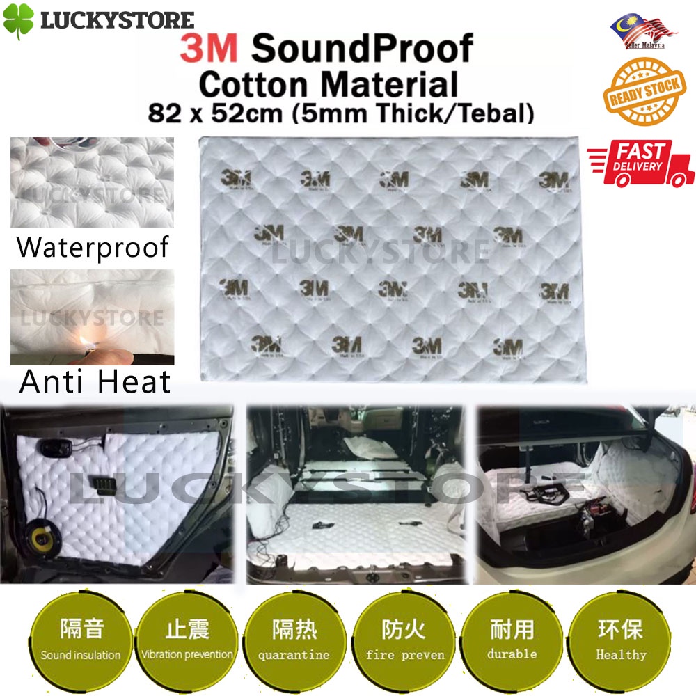 3M Universal Car Sound Proof Mat Pad Insulation For Car Noise Absorbing Foam Audio Speaker
