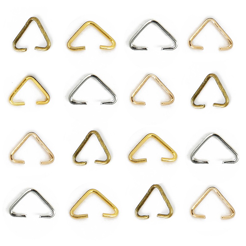 100pcs Triangle Loops Jump Rings 6x10mm Split Rings Jewelry Connector ...