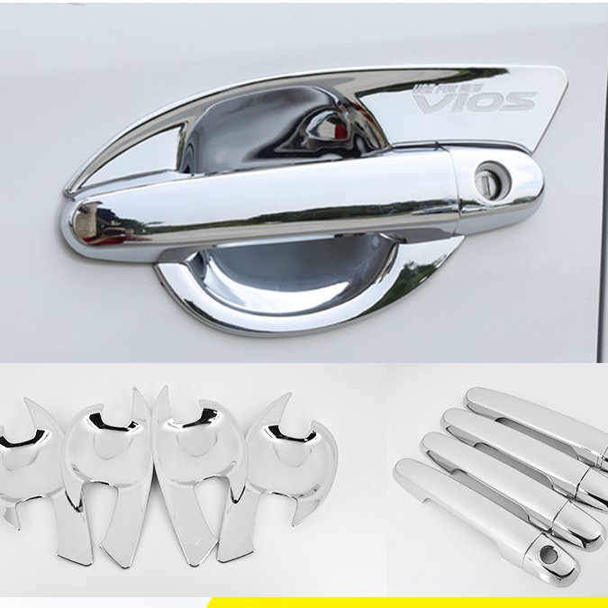 For TOYOTA VIOS 2013-2018 chrome silver car door handle bowl cover