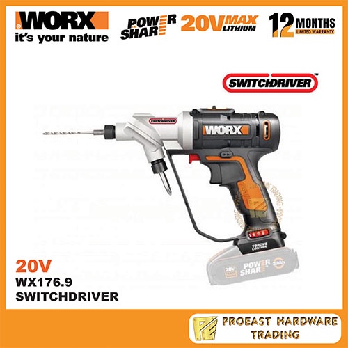 WORX WX176.9 20V Switchdriver 2 in 1 Cordless Drill Driver Bare