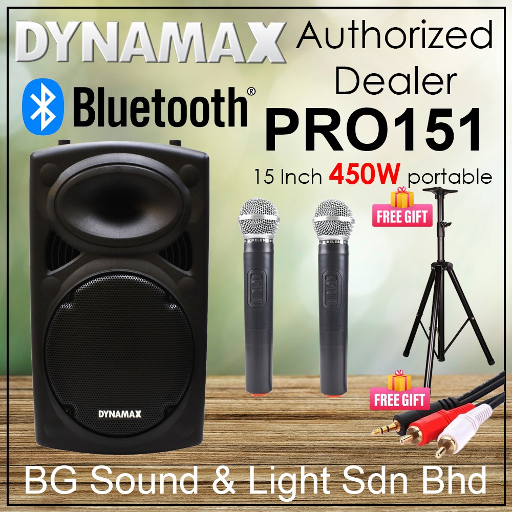 DYNAMAX PRO151 15 Inch Bluetooth Portable Speaker With Wireless