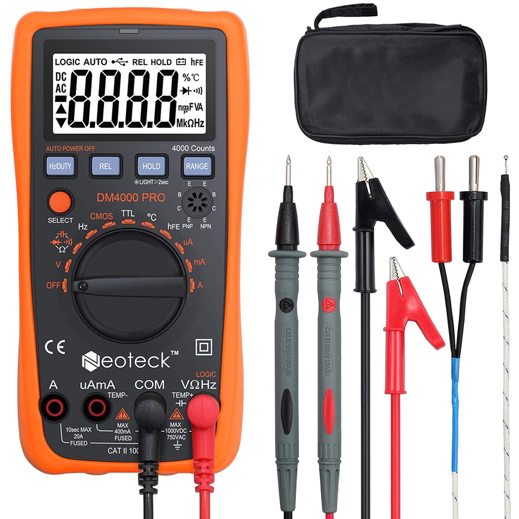 Neoteck Multimeters 4000 counts Auto Manual AC / DC. Digital Current ...