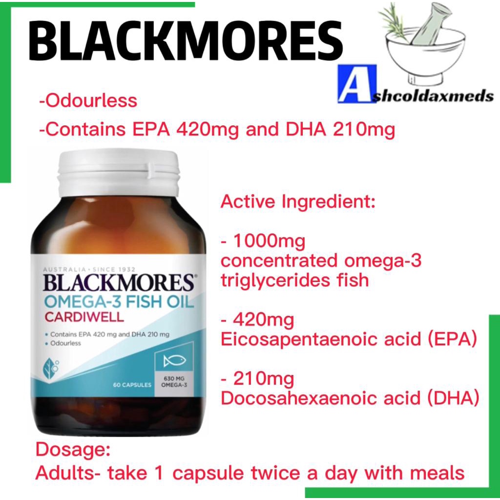 BLACKMORES OMEGA3 FISH OIL CARDIWELL 60'S (EXP 07/2023) Shopee Malaysia