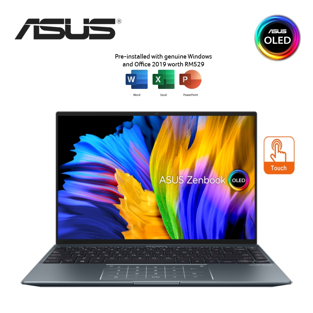 Asus ZenBook 14X OLED UX5401E AKN169WS 14 2 8K Touch Laptop Pine Grey