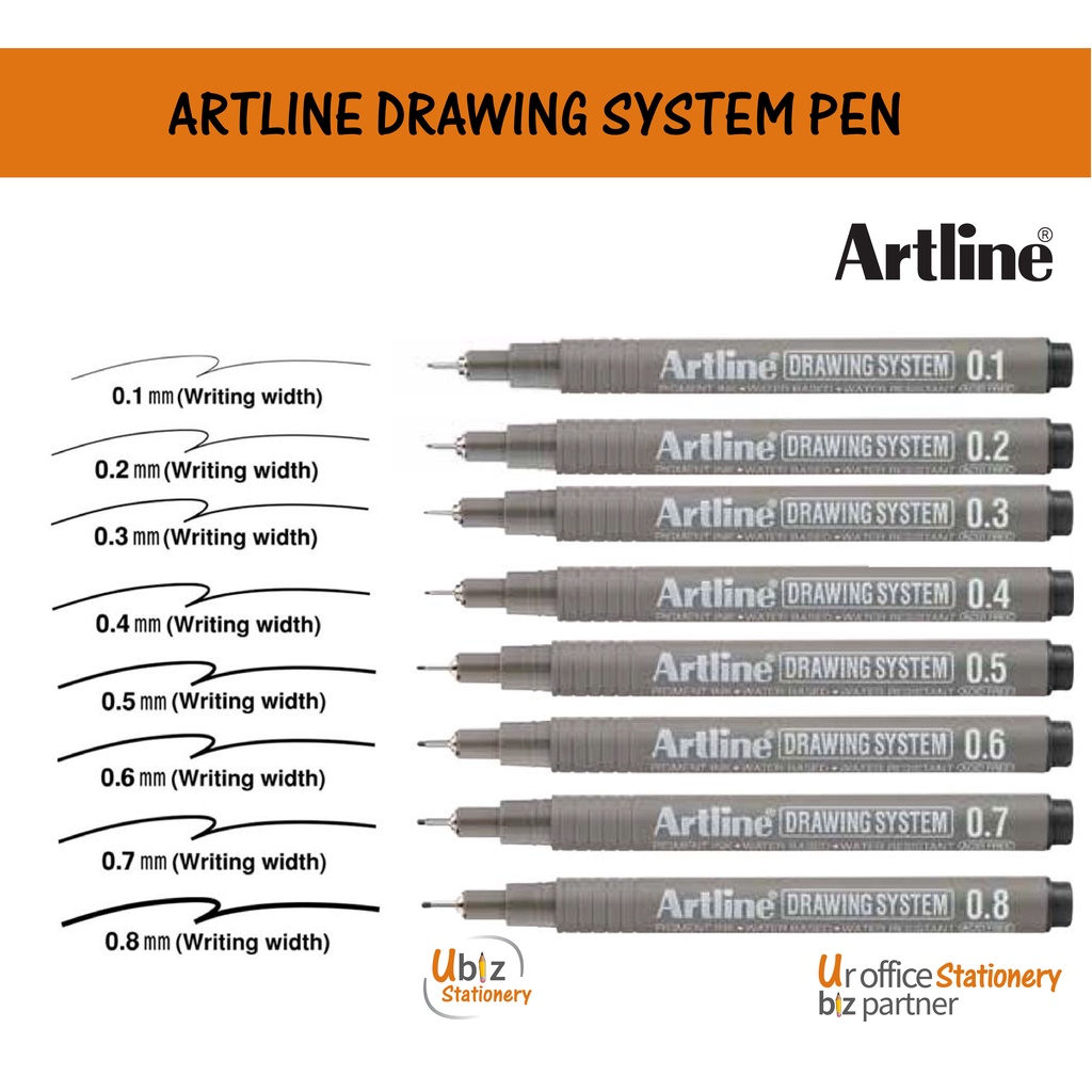 Artline drawing system pen - black 0.5 mm writing width
