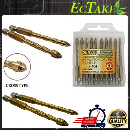 [ECTAKE] SENSUI S-8011 CROSS TYPE GLASS / TILE CONCRETE DRILL BIT (PCS ...