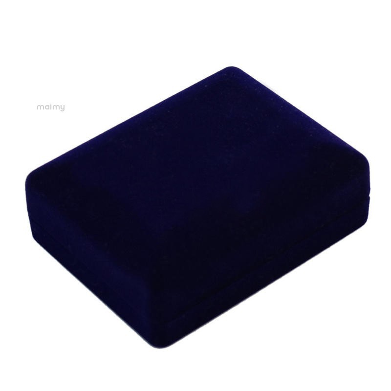 maimy Vintage Velvet Plastic Royal Blue Jewelry Box Gift for Ring